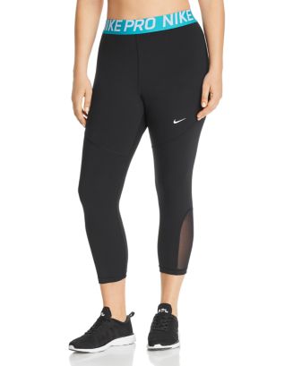 Nike Plus Pro Logo-Waist Cropped Leggings | Bloomingdale's