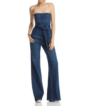 Alice and Olivia Alice + Olivia Susy Strapless Denim Jumpsuit