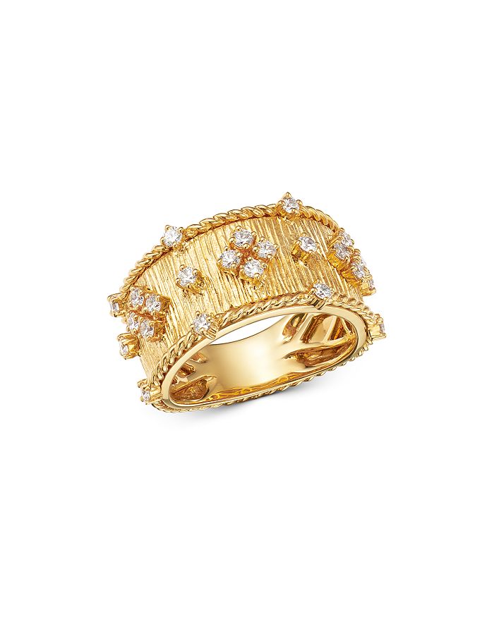 Bloomingdale's Diamond Band In 18k Textured Yellow Gold, 0.60 Ct. T.w. - 100% Exclusive In White/gold