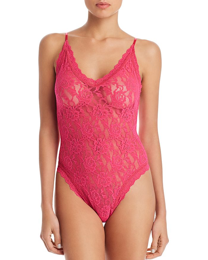 Hanky Panky Thong-back Lace Bodysuit In Allure