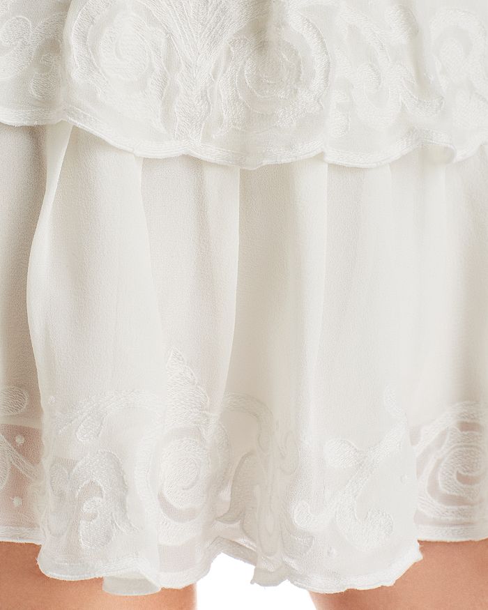 Generation Love Pamela Embroidered Tiered Mini Skirt In White | ModeSens