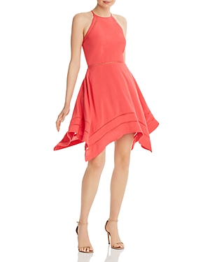 Aqua Ladder-inset Fit-and-flare Dress - 100% Exclusive In Coral
