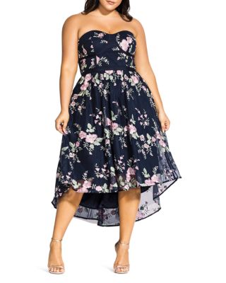 strapless floral dress