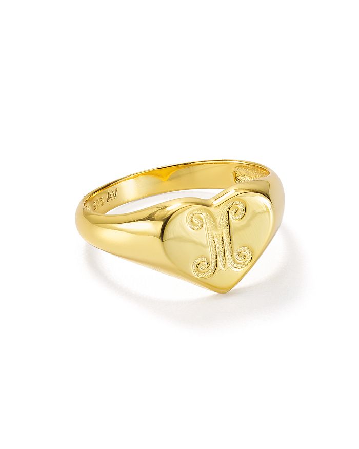 Argento Vivo Signet Ring In 18k Gold-plated Sterling Silver In M/gold