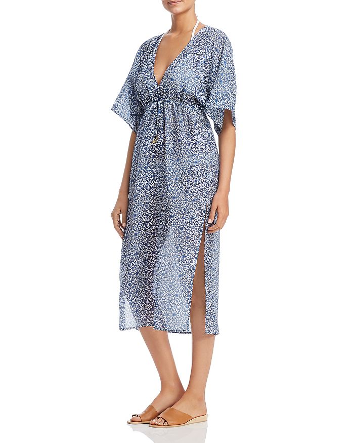 TORY BURCH FLORAL DRESS SWIM COVER-UP,57208