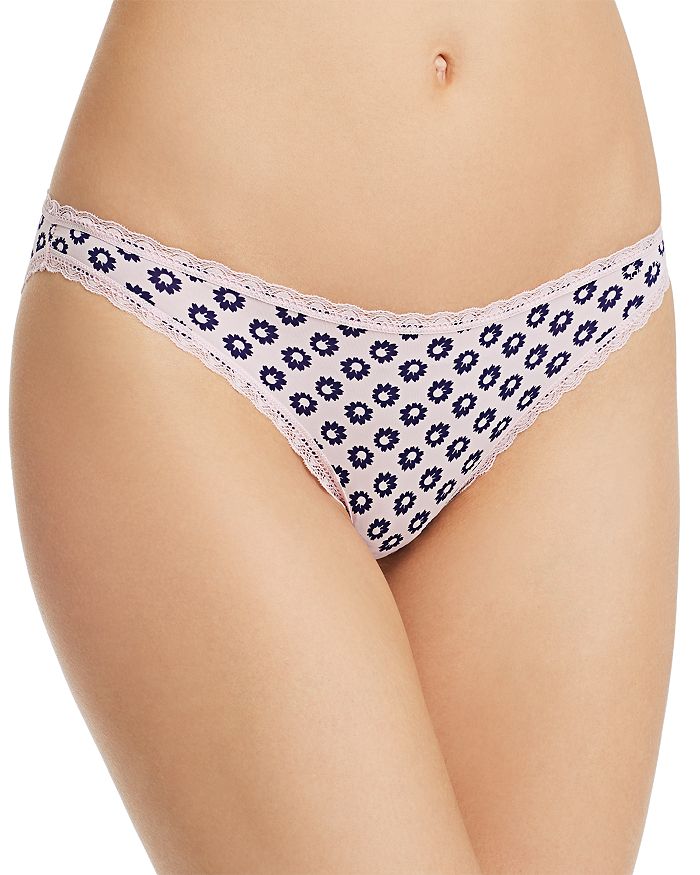 Calvin Klein Radiant Lace Trim Thong In Lola Floral