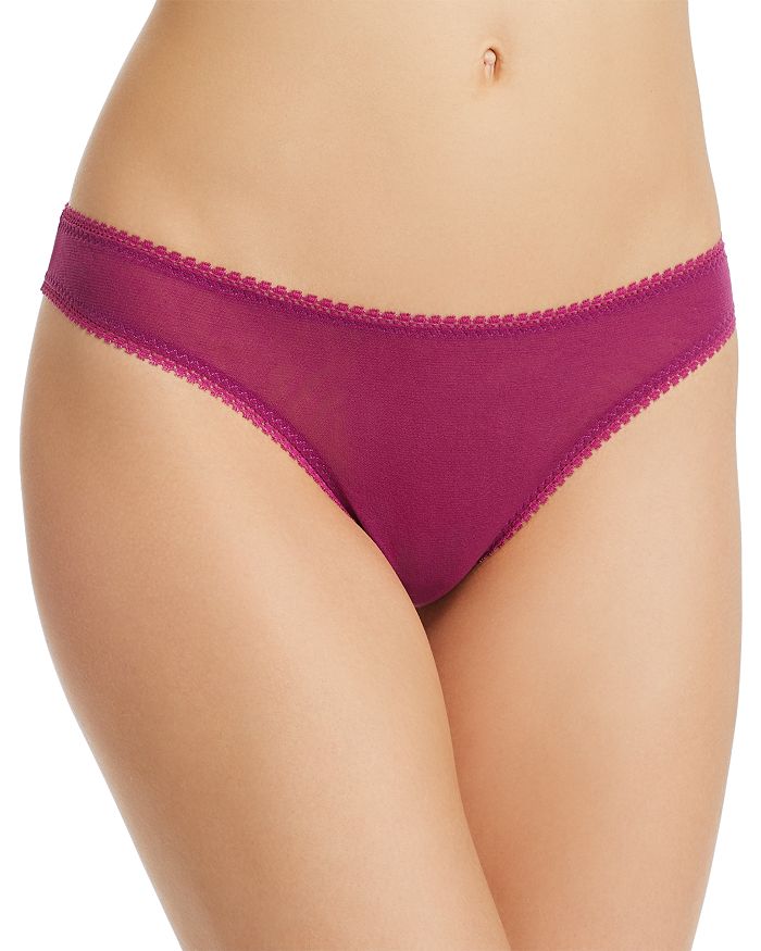 On Gossamer 'hip-g' Mesh Thong In Rich Plum