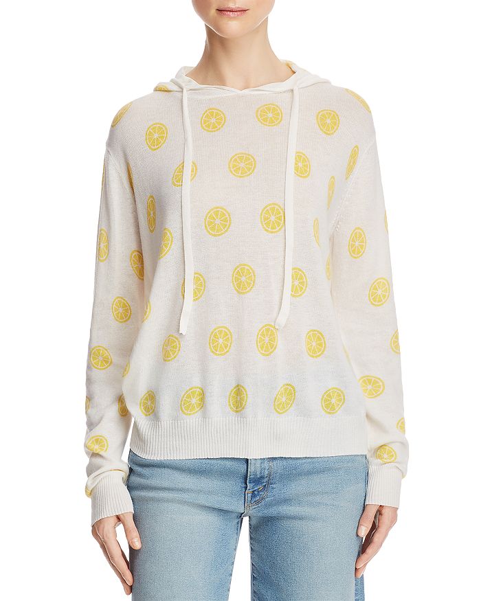 AQUA Lemon Print Hooded Sweater 100 Exclusive Bloomingdale s