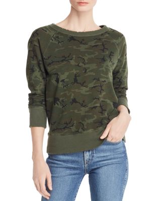 distressed camo sweatshirt