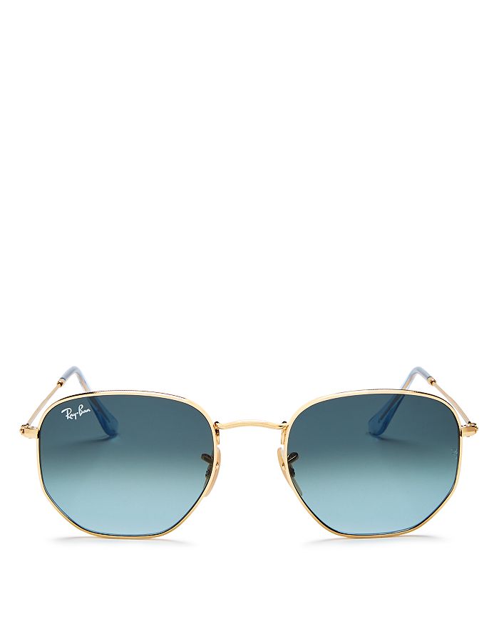 Ray Ban Ray-ban Unisex Icons Hexagonal Sunglasses, 54mm In Gold/blue Gradient