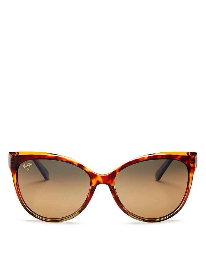 Maui Jim Women's Olu Olu Polarized Cat Eye Sunglasses, 59mm In Tortoise  Tan/bronze Polarized