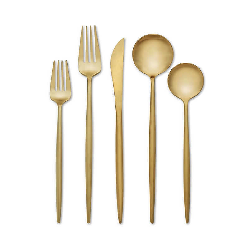 Hampton Forge Zephyr Satin, 20-piece Flatware Set In Gold