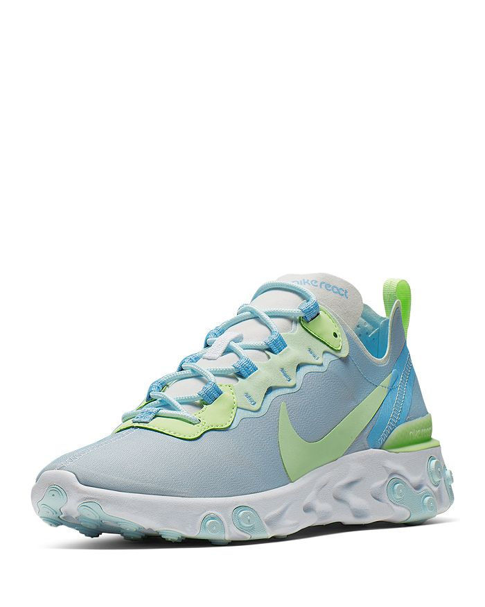 Nike Women's React Element 55 Sneakers In White/frosted Spruce/barely Volt