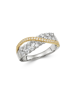 Bloomingdale's Diamond Crossover Band in 14K Yellow & White Gold, 1.0 ct. t.w. - 100% Exclusive