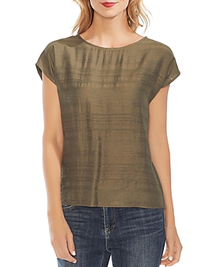 VINCE CAMUTO CAP-SLEEVE JACQUARD TOP,9139051