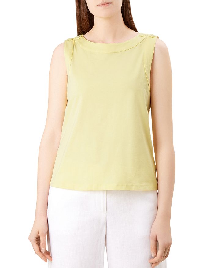 Hobbs London Maddy Button Detail Top In Buttercup