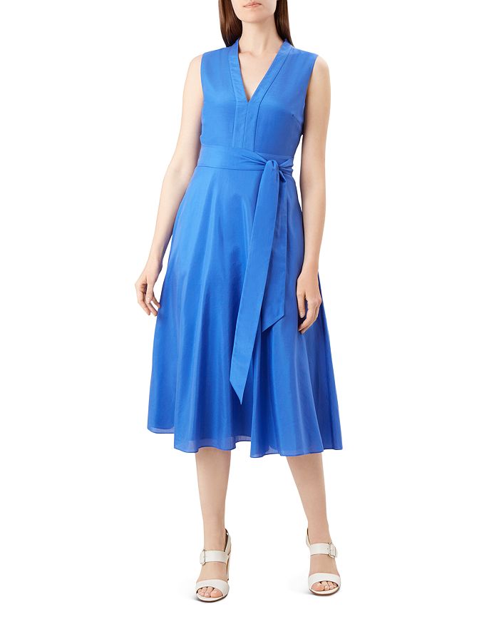 Hobbs London Regina Fit-and-flare Midi Dress In Sapphire Blue