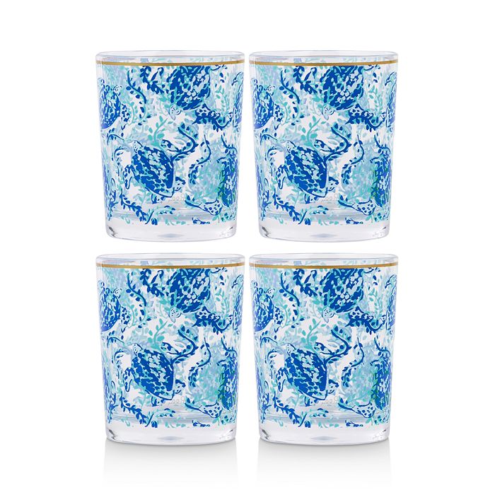 Lilly Pulitzer Turtley Awesome Acrylic Lo-ball Glasses, Set Of 4