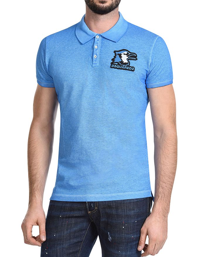 DSQUARED2 DSQUARED2 BIRD LOGO-PATCH SLIM FIT POLO SHIRT,S74GL0009S22743