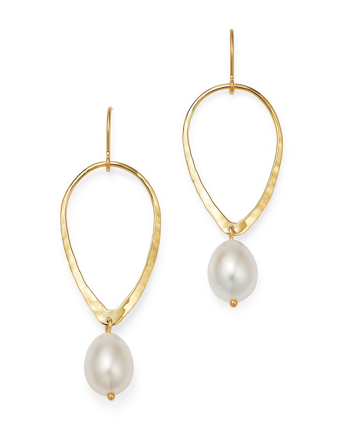 Bloomingdale's Cultured Freshwater Pearl Tear Drop Earrings In 14k Yellow Gold - 100% Exclusive In White/gold