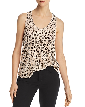 Joie Colman Leopard Print Linen Tank In Cappuccino