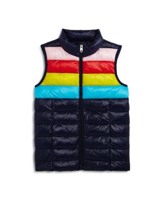 striped puffer vest