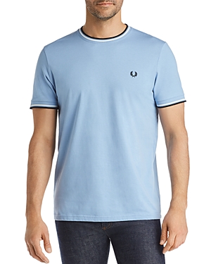 Fred Perry Twin Tipped Short Sleeve Tee In Sky Blue