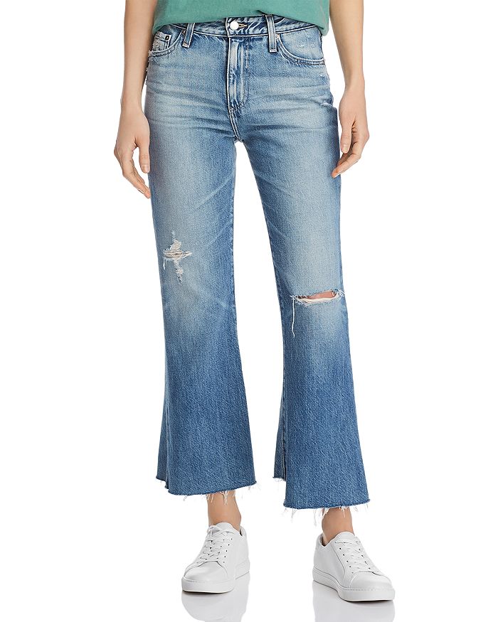 AG QUINNE HIGH-RISE CROP KICK-FLARE JEANS IN 20 YEARS HASTE DESTRUCTED,HRD1871AB