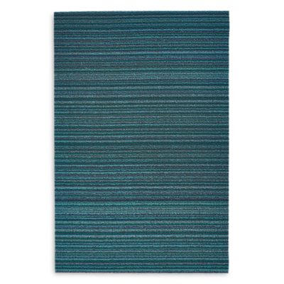 Chilewich Shag Mat - 18 x 28 Doormat Skinny Stripe Forest