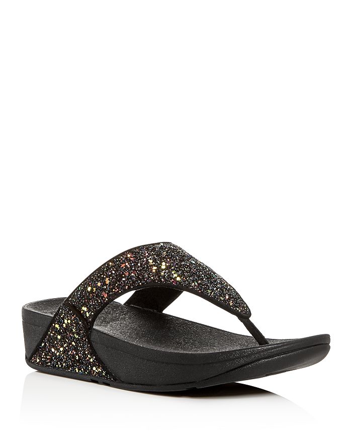 FitFlop Women's Lulu Glitter Platform Thong Sandals | Bloomingdale's