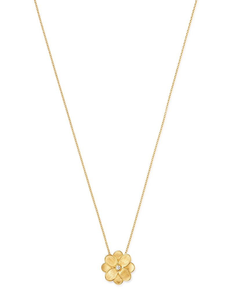 Marco Bicego Women's Petali 18k Yellow Gold & 0.08 Tcw Diamond Flower Pendant Necklace In White/gold