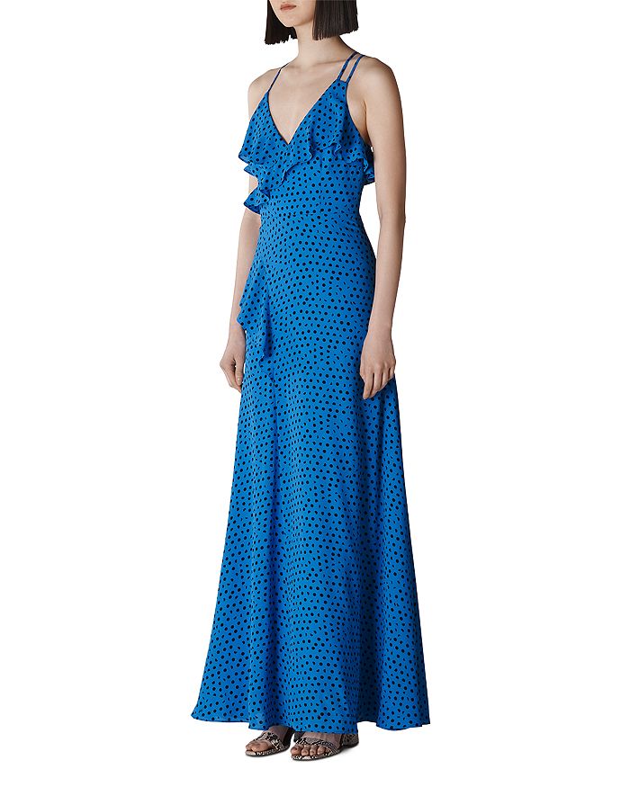 Whistles Lunar-phase Printed Gown In Blue Multi