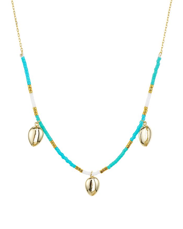 Argento Vivo Seychelle Blue Dangle Necklace In 18k Gold-plated Sterling Silver, 16 In Multi/gold