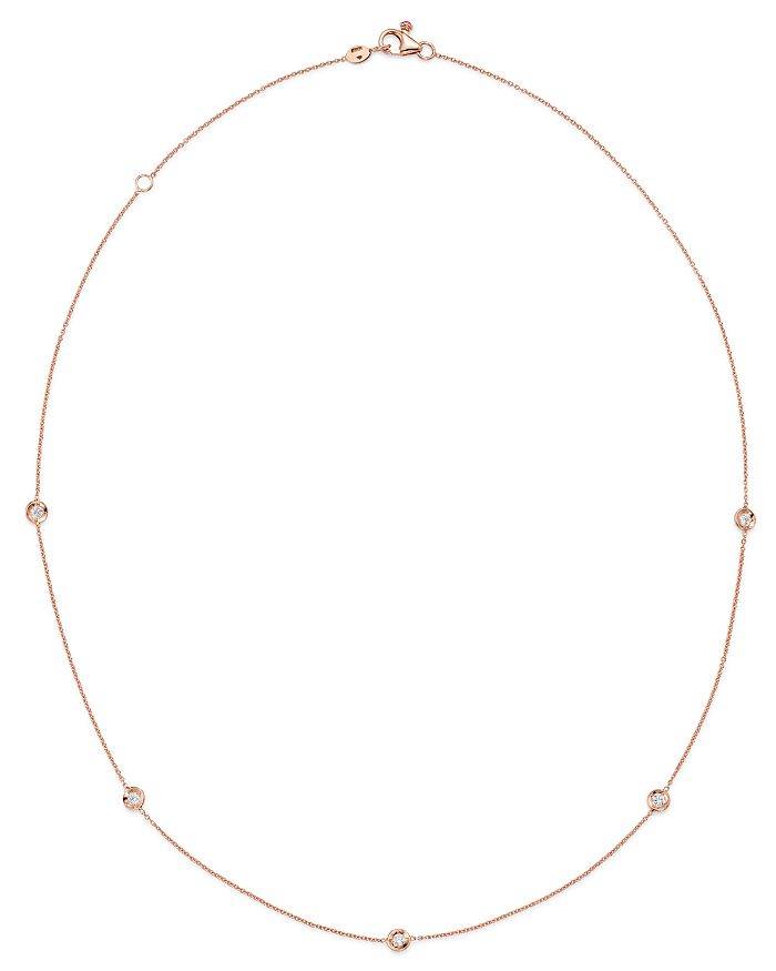 ROBERTO COIN 18K ROSE GOLD DIAMOND BY THE INCH STATION NECKLACE, 18,001316AXCHD0