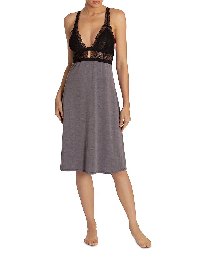 Midnight Bakery Midi Nightgown In Charcoal