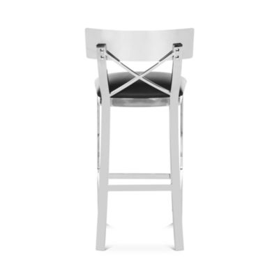 Zoey 39&amp;quot; Stainless Steel Cross Back Barstool