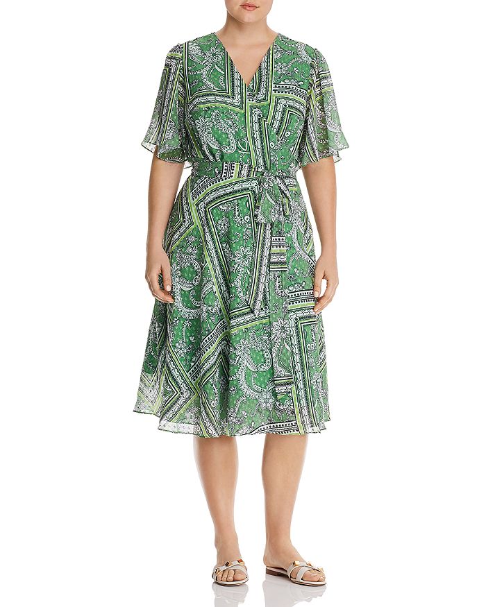 Maree Pour Toi Plus Paisley-Floral Midi Wrap Dress | Bloomingdale's