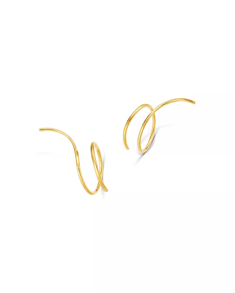 Moon & Meadow Wire Climber Earrings in 14K Yellow Gold - Exclusive
