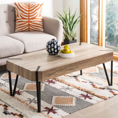 Liann Rustic Mid-Century Wood Top Coffee Table
