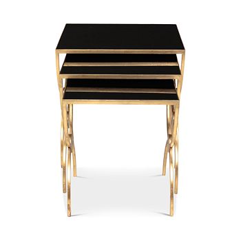Safavieh Bayou Black Glass Nesting Tables Bloomingdale S