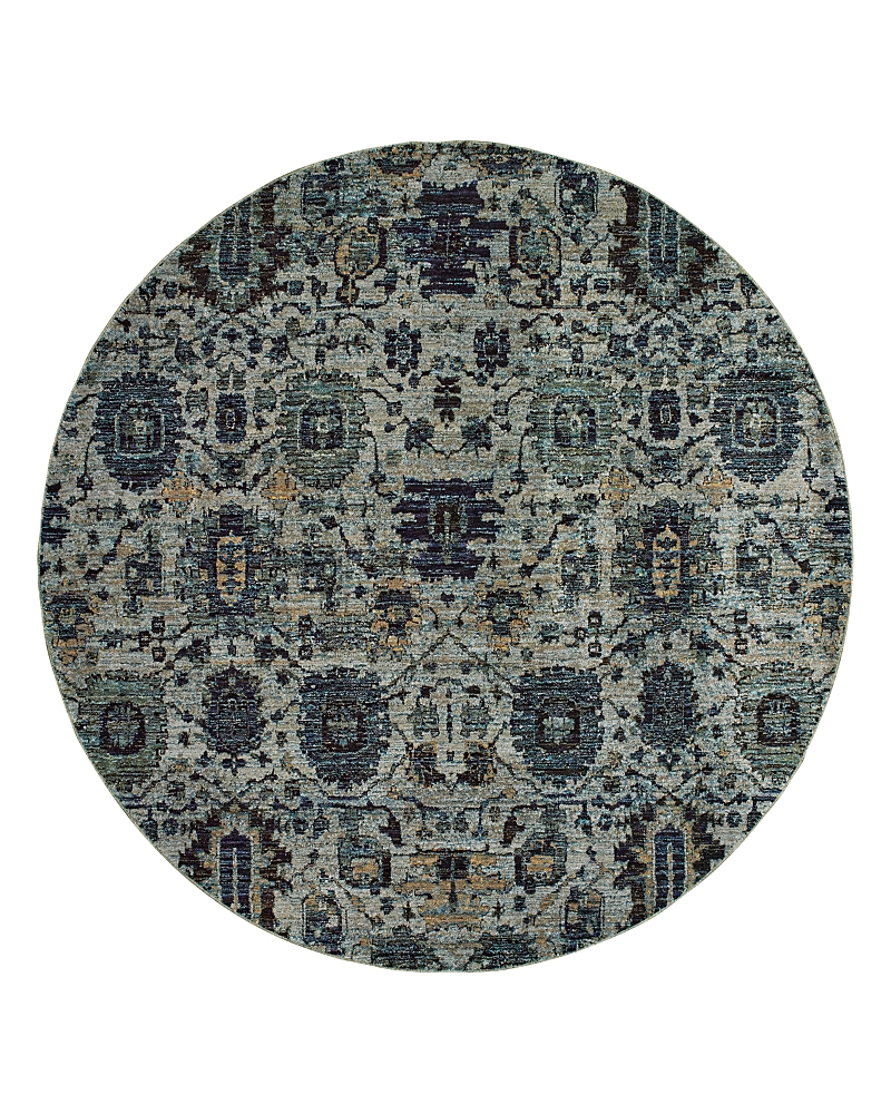 Oriental Weavers Andorra 7120a Round Rug, 7'10 X 7'10 In Blue/navy