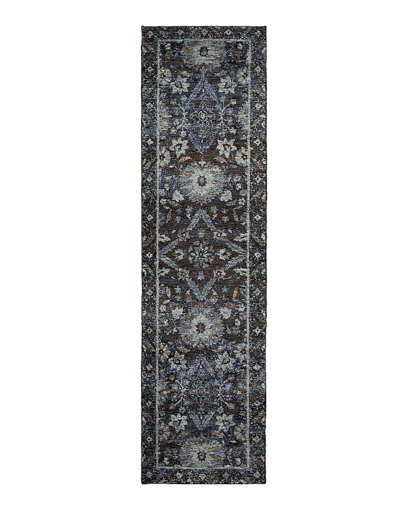 Oriental Weavers Andorra 7124a Runner Rug, 2'3 X 8' In Navy/blue