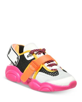 ​MOSCHINO モスキーノ ハートメダリオン マルチカラーシューズ 35.5 Moschino Women's Teddy Neon Mixed Media Sneakers | Bloomingdale's
