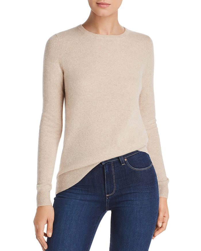 C By Bloomingdale's Crewneck Cashmere Sweater - 100% Exclusive In Heather Oatmeal