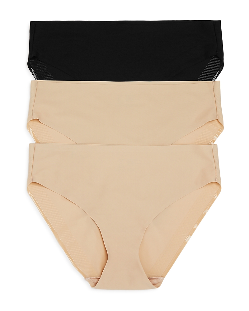 Tc Fine Intimates Micro Hipsters, Set Of 3 In Nude/black