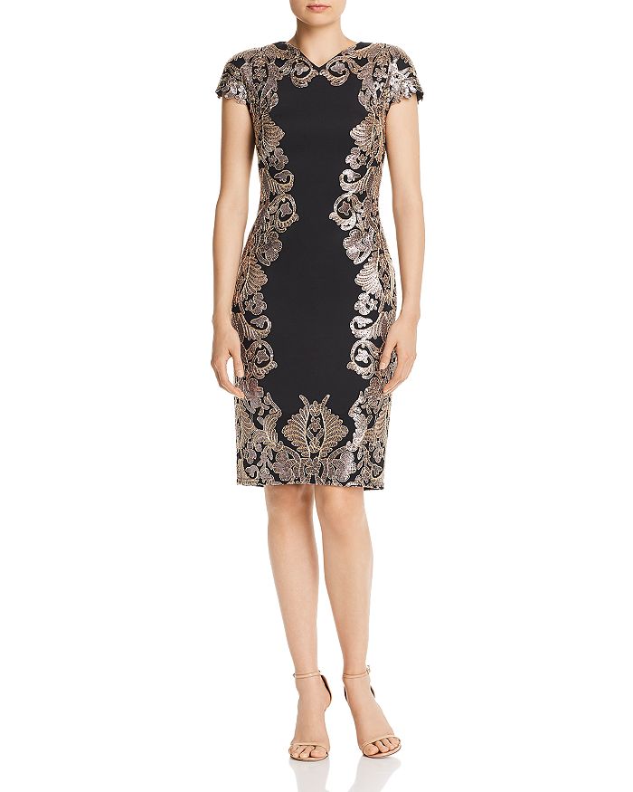 Tadashi Shoji Neoprene Metallic Sequin Dress | Bloomingdale's