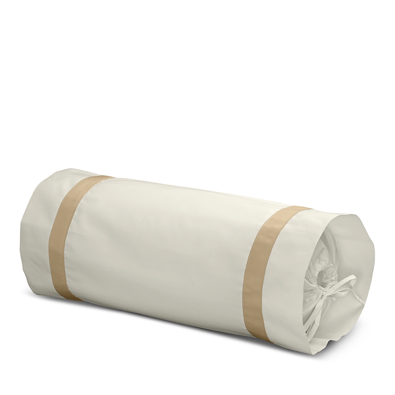 Matouk Lowell Neck Roll Pillow Cover In Ivory/champagne