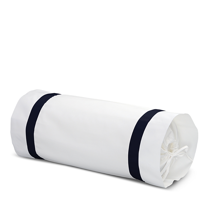 Matouk Lowell Neck Roll Pillow Cover In Navy