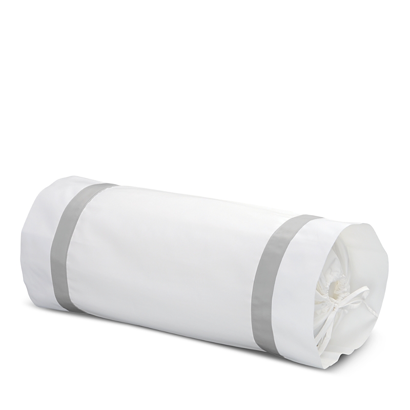 Matouk Lowell Neck Roll Pillow Cover In Silver