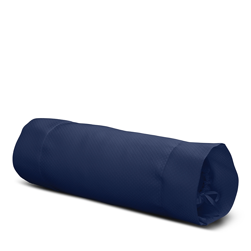 Matouk Elliot Neck Roll Pillow Cover In Navy